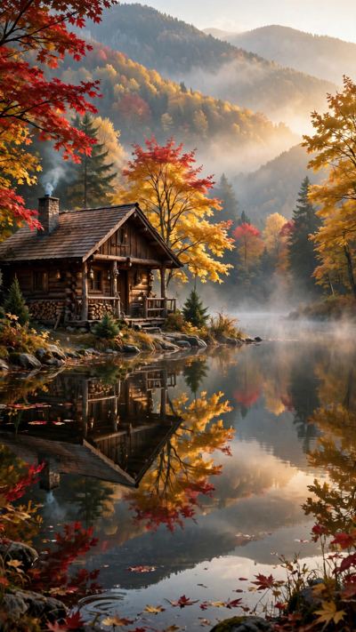 Lake Cabin wallpaper