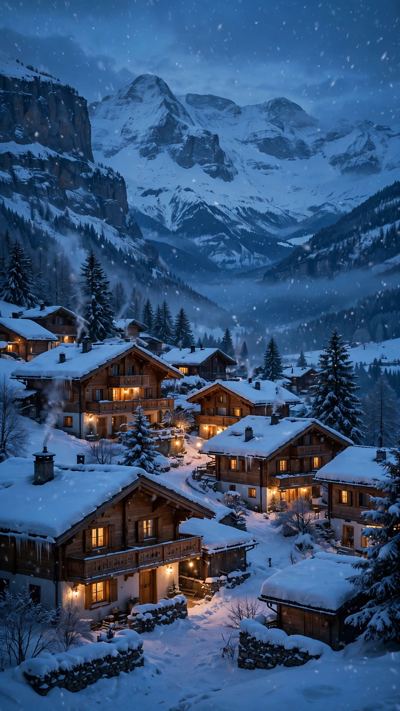 Snow Village wallpaper